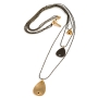 Hagar Satat Gold Plated Three Drops Necklace with Swarovski Stones - 2