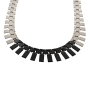 Hagar Satat Silver Plated Geometric Choker Necklace with Black - 2