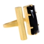 Hagar Satat Gold Plated Swarovski Crystal Castle Ring - Black - 2