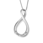 Ani L'Dodi Sterling Silver Large Infinity Necklace - English/Hebrew (Song of Songs 6:3) - 3