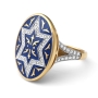 Anbinder 14K Gold and Diamond Studded "Star of David" Women's Ring - 6