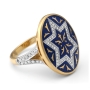 Anbinder 14K Gold and Diamond Studded "Star of David" Women's Ring - 5