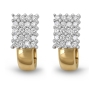 Anbinder 14K Gold Rectangular Earrings Studded with Diamonds - 1