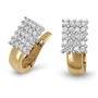 Anbinder 14K Gold Rectangular Earrings Studded with Diamonds - 2