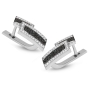 Anbinder 14K White Gold Overlapping Block Earrings with Diamonds - 2