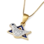 Anbinder 14K Gold Diamond Dove "Star of David" Pendant - 5