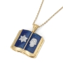 14K Gold and Diamonds Ten Commandments Pendant with Hamsa and Star of David - 6