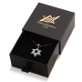 Two-Toned 14K Gold Star of David Pendant Necklace With Blue Enamel and White Diamonds - 6