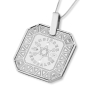 Men's 14K Gold Pendant with Star of David and Black and White Diamonds - 2