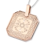 Men's 14K Gold Pendant with Star of David and Black and White Diamonds - 4