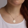 Star of David Jerusalem 14K Gold Pendant Necklace (Choice of Color)  - 1
