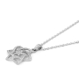 14K Gold Stylized Star of David Pendant with Diamonds and Central Star - 5