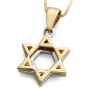 14K Gold Blue Enamel Star of David Diamond Pendant Necklace - Choice of Color - 10