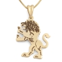 14K Gold Engraved Lion of Judah Pendant Necklace (Choice of Color) - 4