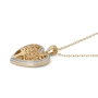 14K Gold Large Heart Shaped Tree of Life Pendant with Diamonds - 6