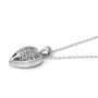 14K White Gold Leafy Tree of Life Heart Pendant with Diamonds - 3