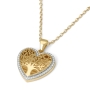 14K Gold Small Heart-Shaped Tree of Life Pendant with Diamonds - 3