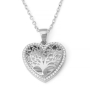 14K Gold Small Heart-Shaped Tree of Life Pendant with Diamonds - 2