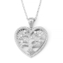 Large 14K Gold Heart-Shaped Tree of Life Pendant Necklace with Diamonds - Color Option - 3