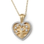 14K Gold Heart-Shaped Tree of Life Pendant with Diamonds - Color Option - 2