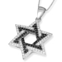 Anbinder Jewelry Two-Toned 14K Gold Star of David Pendant With White and Black Diamonds - 5