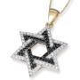 Anbinder Jewelry Two-Toned 14K Gold Star of David Pendant With White and Black Diamonds - 1