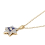 14K Yellow Gold Star of David & Evil Eye Diamond Pendant with Blue and White Enamel - Medium - 5