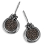 Moriah Jewelry Flower Druzy Quartz Sterling Silver Round Drop Earrings  - 1