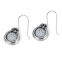 Moriah Jewelry Round 925 Sterling Silver and Roman Glass Drop Earrings - 1