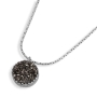 Moriah Jewelry  Platinum Druzy Quartz Round Sterling Silver Necklace  - 1