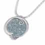 Moriah Jewelry Round Spiral Roman Glass and 925 Sterling Silver Necklace - 1