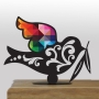 Iris Design Multicolored Dove of Peace Sculpture - 2