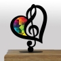 Iris Design Multicolored Musical Note Love Heart Sculpture - 2