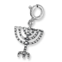 Israel Museum Silver Menorah Clip-on Charm - 1
