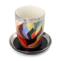 Jordana Klein Colorful Letter Shin Design Kiddush Cup and Saucer - 2