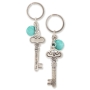 Danon Decorative Key Ring with Turquoise Stone and Lock -Key Design - 1