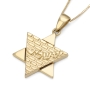 Jerusalem: 14K Gold Star of David Pendant Necklace - 4
