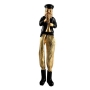 Jewish Man Clarinet Golden Figurine with Cloth Legs - 1