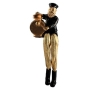 Jewish Man Drum Golden Figurine with Cloth Legs - 1