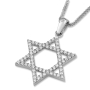 14K Gold and Cubic Zirconia Star of David (Choice of Colors) - 5