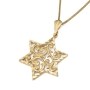 14K Gold Women’s Large Star of David Pendant with Filigree Design - 2