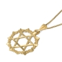 14K Gold Large Unisex Star of David Pendant with Filigree-Designed Circle - 3