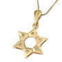 14K Gold Large Cut-Out Star of David Pendant for Women - 2