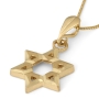 14K Gold Cut-Out Star of David Pendant for Women and Kids - 3