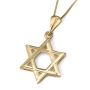 14K Gold Smooth Cut-Out Star of David Pendant - 2