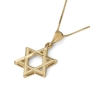 14K Gold Smooth Cut-Out Star of David Pendant - 3