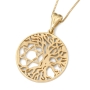 14K Gold Tree of Life  Star of David Pendant Necklace - 5