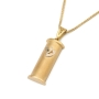 Luxury 14K Gold Mezuzah Case Shin Pendant Necklace - 2