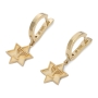 14K Gold Menorah and Star of David Dangling Earrings - 4