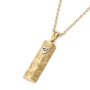 14K Yellow Gold Mezuzah Shaped Pendant with Ornate Design and Shin - 4